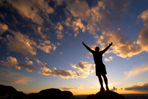 reaching for sky